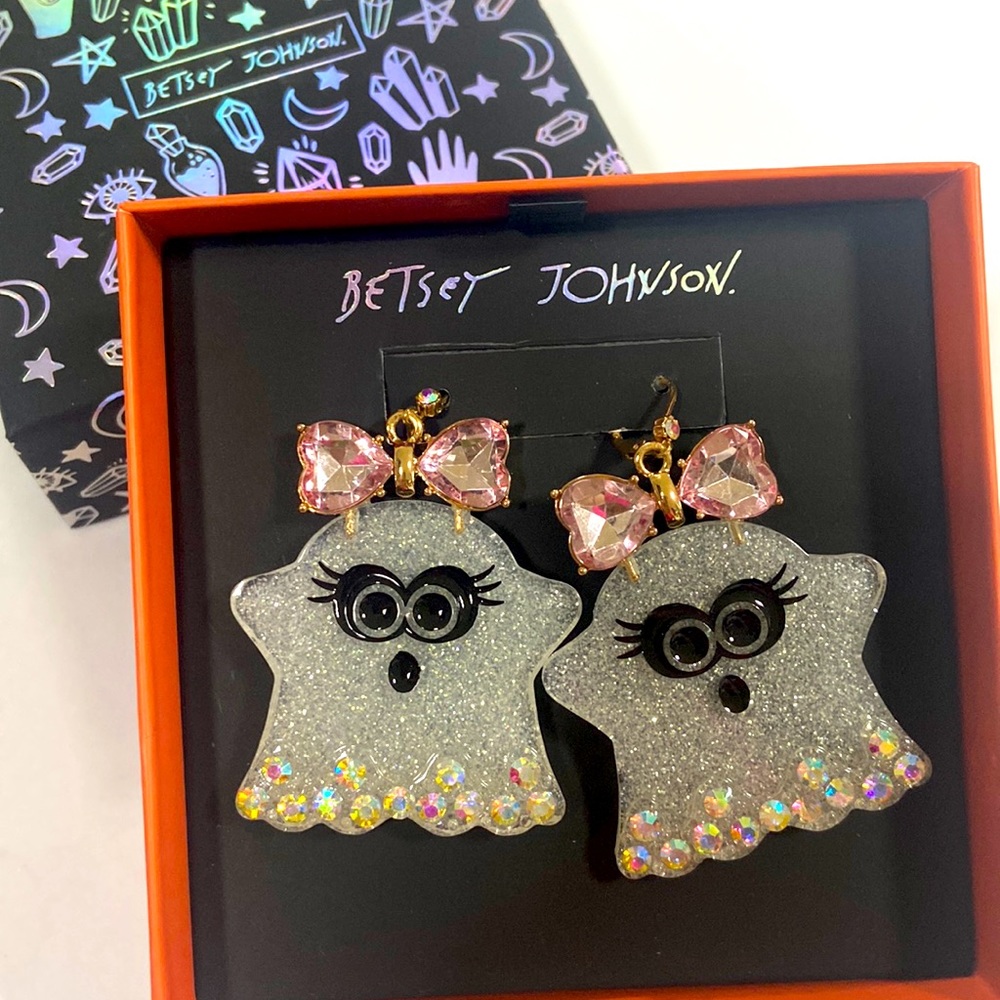 NEW Betsey Johnson Halloween rhinestone ghost girl
